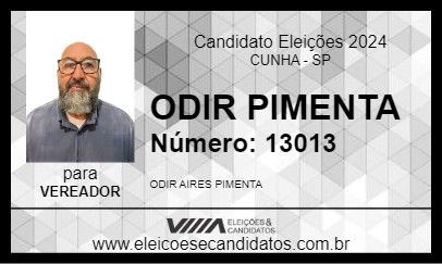 Candidato ODIR PIMENTA 2024 - CUNHA - Eleições