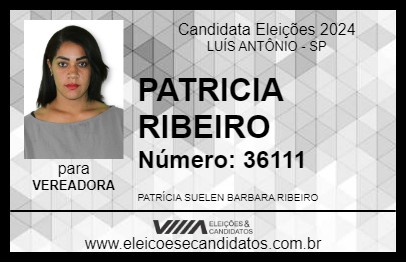 Candidato PATRICIA RIBEIRO 2024 - LUÍS ANTÔNIO - Eleições