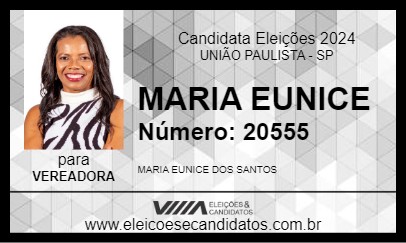 Candidato MARIA EUNICE 2024 - UNIÃO PAULISTA - Eleições