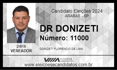 Candidato DR DONIZETI 2024 - ARARAS - Eleições