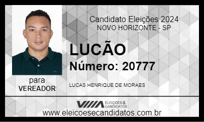 Candidato LUCÃO 2024 - NOVO HORIZONTE - Eleições