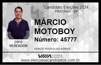 Candidato MÁRCIO MOTOBOY 2024 - PRATÂNIA - Eleições