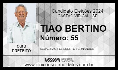 Candidato TIAO BERTINO 2024 - GASTÃO VIDIGAL - Eleições