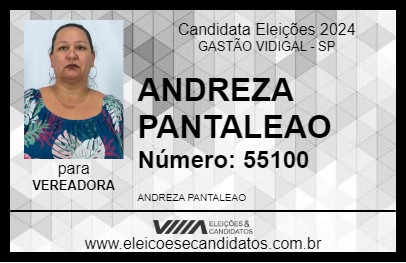 Candidato ANDREZA PANTALEAO 2024 - GASTÃO VIDIGAL - Eleições