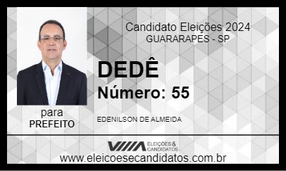 Candidato DEDÊ 2024 - GUARARAPES - Eleições