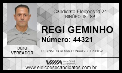 Candidato REGI GEMINHO 2024 - RINÓPOLIS - Eleições