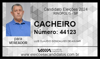 Candidato CACHEIRO 2024 - RINÓPOLIS - Eleições