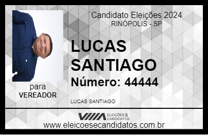 Candidato LUCAS SANTIAGO 2024 - RINÓPOLIS - Eleições