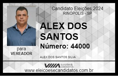 Candidato ALEX DOS SANTOS 2024 - RINÓPOLIS - Eleições