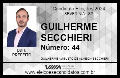 Candidato GUILHERME SECCHIERI 2024 - SEVERÍNIA - Eleições