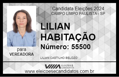 Candidato LILIAN HABITAÇÃO 2024 - CAMPO LIMPO PAULISTA - Eleições