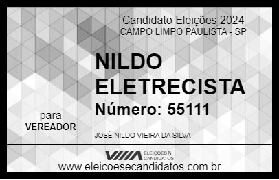 Candidato NILDO ELETRECISTA 2024 - CAMPO LIMPO PAULISTA - Eleições