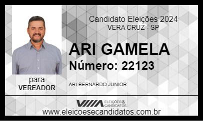 Candidato ARI GAMELA 2024 - VERA CRUZ - Eleições