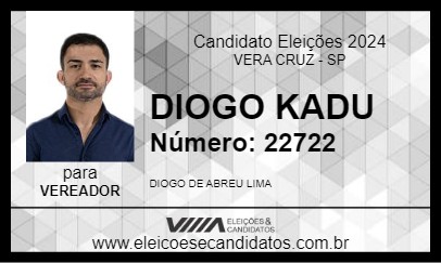 Candidato DIOGO KADU 2024 - VERA CRUZ - Eleições