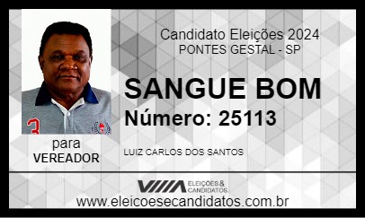 Candidato SANGUE BOM 2024 - PONTES GESTAL - Eleições