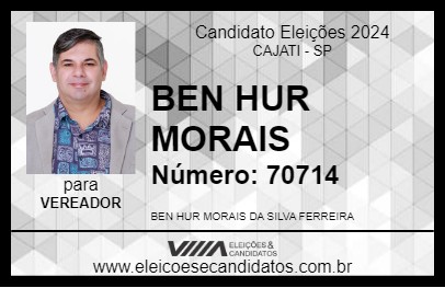 Candidato BEN HUR MORAIS 2024 - CAJATI - Eleições