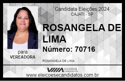 Candidato ROSANGELA DE LIMA 2024 - CAJATI - Eleições