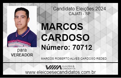 Candidato MARCOS CARDOSO 2024 - CAJATI - Eleições