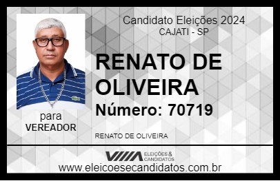 Candidato RENATO DE OLIVEIRA 2024 - CAJATI - Eleições