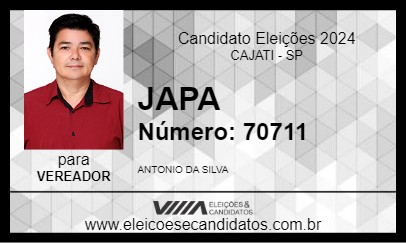 Candidato JAPA 2024 - CAJATI - Eleições