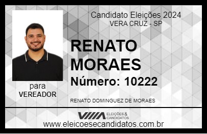 Candidato RENATO  MORAES 2024 - VERA CRUZ - Eleições