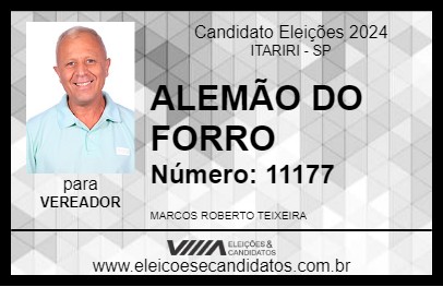 Candidato ALEMÃO DO FORRO 2024 - ITARIRI - Eleições