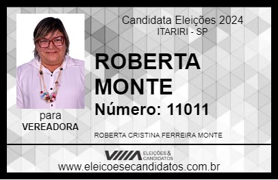 Candidato ROBERTA MONTE 2024 - ITARIRI - Eleições