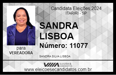 Candidato SANDRA LISBOA 2024 - ITARIRI - Eleições