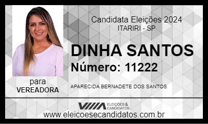 Candidato DINHA SANTOS 2024 - ITARIRI - Eleições