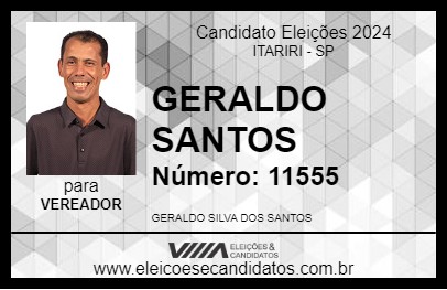 Candidato GERALDO SANTOS 2024 - ITARIRI - Eleições