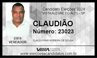 Candidato CLAUDIÃO 2024 - VISTA ALEGRE DO ALTO - Eleições