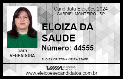 Candidato ELOIZA DA SAUDE 2024 - GABRIEL MONTEIRO - Eleições