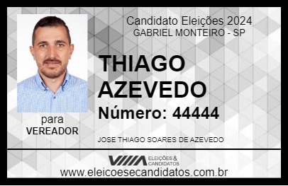 Candidato THIAGO AZEVEDO 2024 - GABRIEL MONTEIRO - Eleições