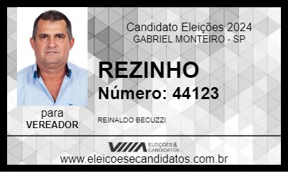 Candidato REZINHO 2024 - GABRIEL MONTEIRO - Eleições