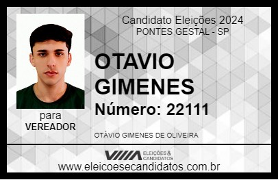 Candidato OTAVIO GIMENES 2024 - PONTES GESTAL - Eleições