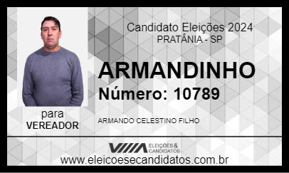 Candidato ARMANDINHO 2024 - PRATÂNIA - Eleições