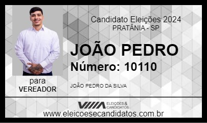 Candidato JOÃO PEDRO 2024 - PRATÂNIA - Eleições