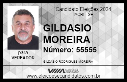 Candidato GILDASIO MOREIRA 2024 - IACRI - Eleições