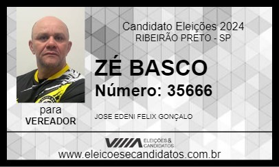 Candidato ZÉ BASCO 2024 - RIBEIRÃO PRETO - Eleições