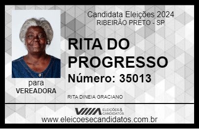 Candidato RITA DO PROGRESSO 2024 - RIBEIRÃO PRETO - Eleições