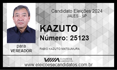 Candidato KAZUTO 2024 - JALES - Eleições