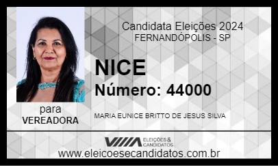 Candidato NICE 2024 - FERNANDÓPOLIS - Eleições