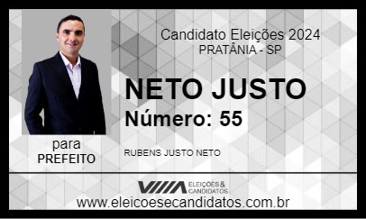 Candidato NETO JUSTO 2024 - PRATÂNIA - Eleições