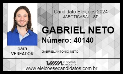 Candidato GABRIEL NETO 2024 - JABOTICABAL - Eleições