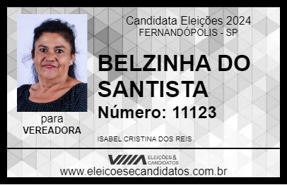 Candidato BELZINHA DO SANTISTA 2024 - FERNANDÓPOLIS - Eleições