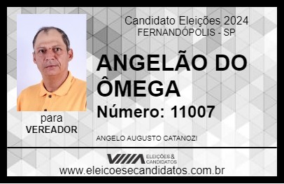 Candidato ANGELÃO DO ÔMEGA 2024 - FERNANDÓPOLIS - Eleições