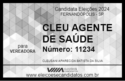 Candidato CLEU AGENTE DE SAÚDE 2024 - FERNANDÓPOLIS - Eleições