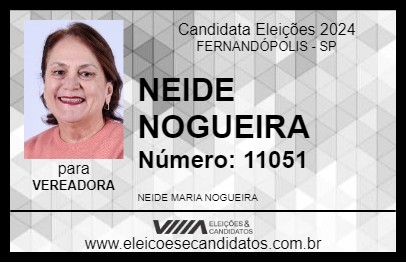 Candidato NEIDE NOGUEIRA 2024 - FERNANDÓPOLIS - Eleições