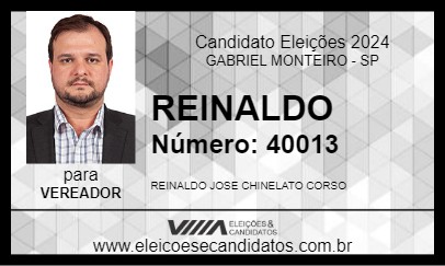 Candidato REINALDO 2024 - GABRIEL MONTEIRO - Eleições