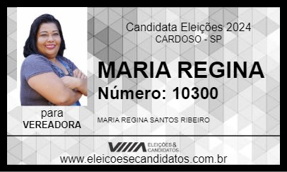 Candidato MARIA REGINA 2024 - CARDOSO - Eleições